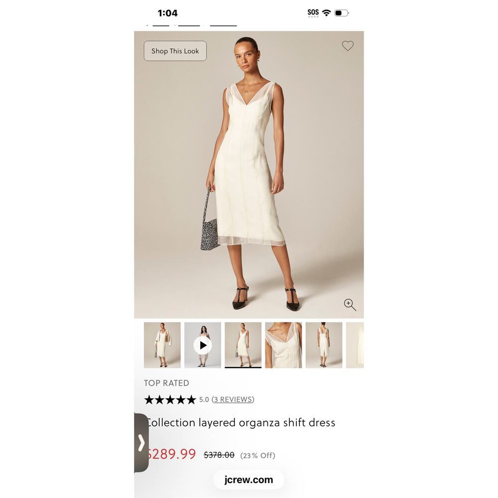 J. Crew Women's Ayered Organza Shift Midi Dress Ivory Lace Size 10 NWT - Picture 5 of 14